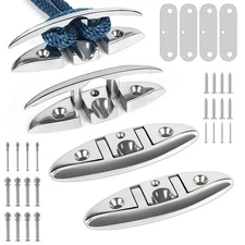 5 inch Folding Boat Cleat 316 Stainless Steel, Marine Flip Up Dock Cleat 6 in...