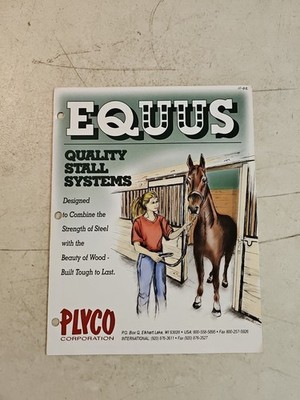 2002 Plyco Corp. Equus Quality Horse Stall Systems Dealer Sales Brochure 