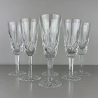 Set Of 6 Vintage WATERFORD CRYSTAL Lismore Champagne Glasses Flutes 7,25" Euc