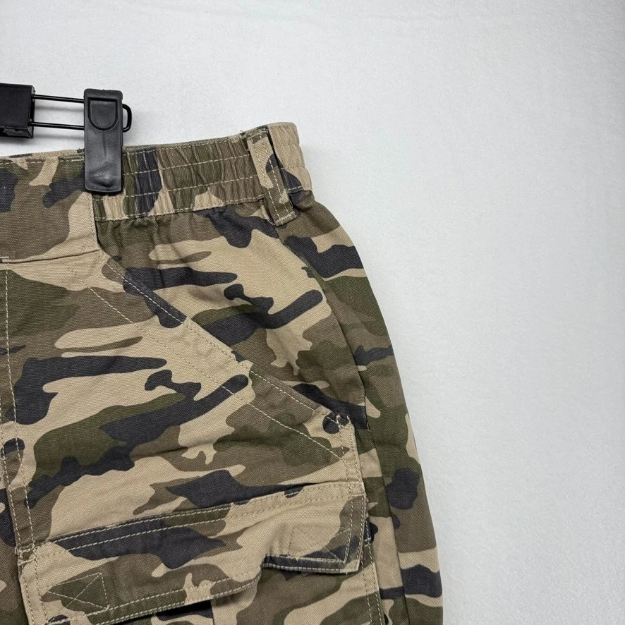 Vintage Red Head Shorts Men's 38 Brown Green Camo Double Cargo Pockets Stretch - Image 2 of 4