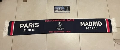 écharpe foot Collection PSG/Real Madrid Ligue Des Champions Officiel 2015 Neuve - Photo 1/2