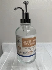 Well Equipped Kitchen Coffee Syrup Flavor Pump Dispenser Silver Top Clear Glass