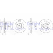 2X DELPHI BREMSSCHEIBEN 280mm BELÜFTET VORNE PASSEND FÜR ISUZU TROOPER OPEL