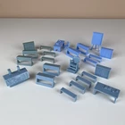Marx Space Academy Planet Patrol Blue Furniture Accessories Lot Vtg 1950s