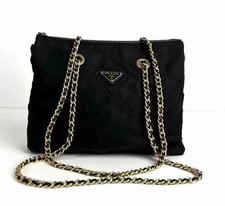 Prada Quilted Nylon Chain Shoulder Bag   Blac...