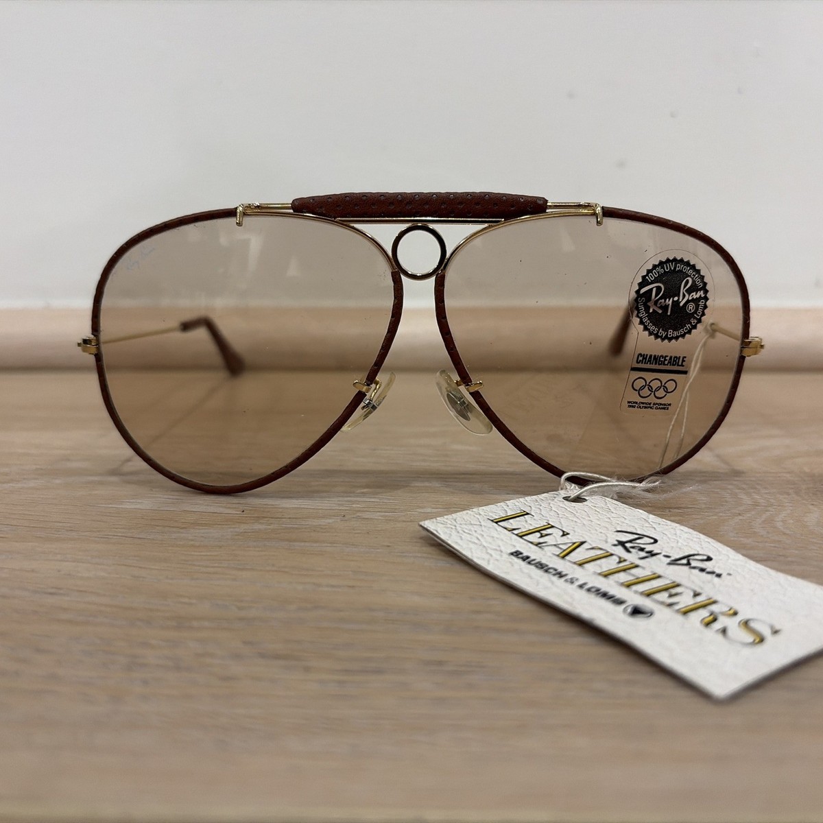RayBan Shooter Ambermatic B&L USA カリクローム Vintage B&L Ray Ban Bausch & Lomb 62mm Leather Ambermatic Shooter
