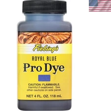 Pro Dye Leather Dye 4 Fl Oz - Royal Blue, Permanent Color for Shoes & Furniture