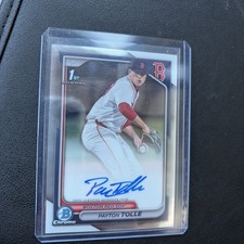 Payton Tolle 1st Bowman Auto - 2024 Bowman Draft Chrome - #CPA-PT Red Sox