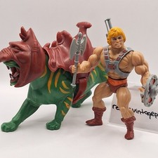 Vtg HE-MAN & BATTLE CAT Motu Masters Of The U...
