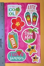 "Hello Summer!" Vinyl Decal Large Format Sticker Sheet