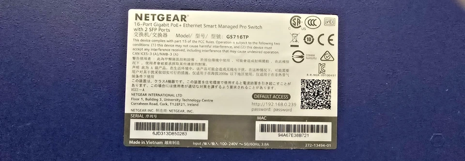 NETGEAR 18-Port PoE Gigabit Ethernet Smart Switch (GS716TP) - Managed - Image 2 of 3