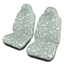 Floral Auto Seat Covers Cute Leaf Front Seat Protector Fit for Cars Flowers