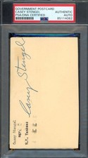 Casey Stengel PSA DNA Signed 1957 Government Postcard GPC Autograph