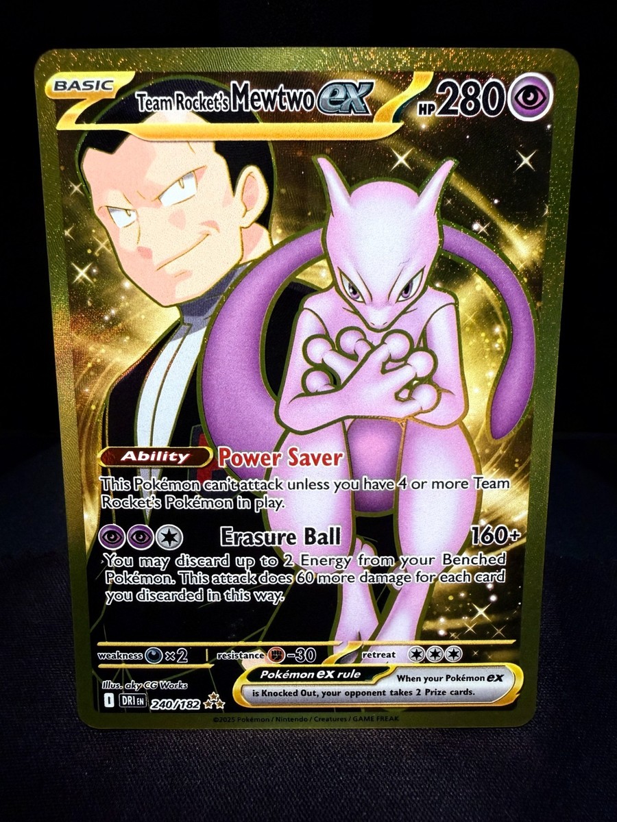 Team Rocket's Mewtwo ex 240/182 Destined Rivals - Gold Hyper Rare