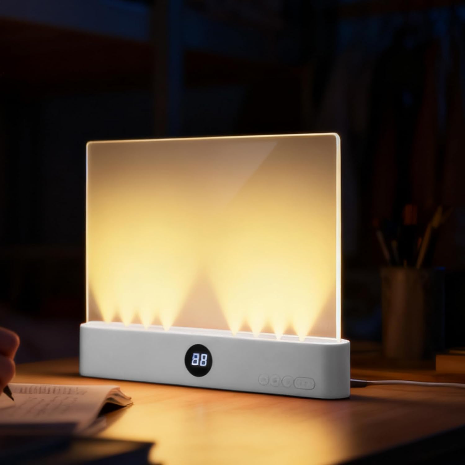 Luce Notturna Intelligente per Lettura | Lampada Piatta LED con Timer