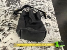 Coach Y2K 9165 Purse Black Thick Leather Bucket Duffle Drawstring Bag Vintage US