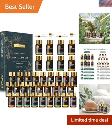 Pure Essential Oils Collection: 35x5ML Set for Diffusers & Handmade Crafts