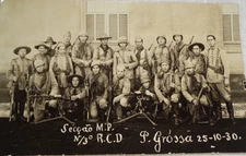 Brazil Military Seccao M.P. R.C.D. P. Grossa Leonar Original RPPC Postcard