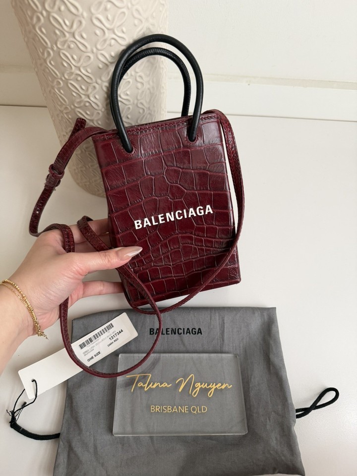 Balenciaga Mini Shopping phone holder bag