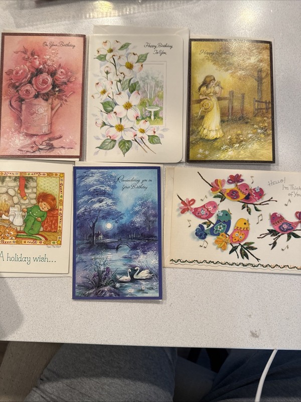 6 Vintage Greeting Cards And Envelopes UNUSED