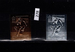 # FUJEIRA MNH GOLD SILVER IMPERF SPORTS SOCCER