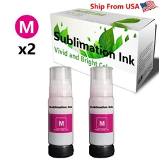 2-Pack Magenta Sublimation Ink With Heat Tape Refill Work With ET-2720 ET-5150