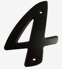 Gatehouse 5" Zinc Alloy House Number, 4, Black Matte, Includes 2 Screws
