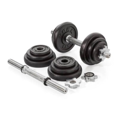 York 20kg Dumbbell Weight Set Home Gym Lifting Cast Iron Plates w