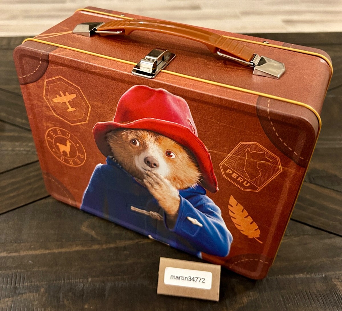 New Paddington Bear in Peru Suitcase Popcorn Bucket Tin