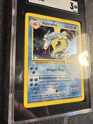 1999 Pokémon Base Set Gyarados 6 /102 Holo Holographic Graded SGC 3 Very Good - Picture 3 of 13