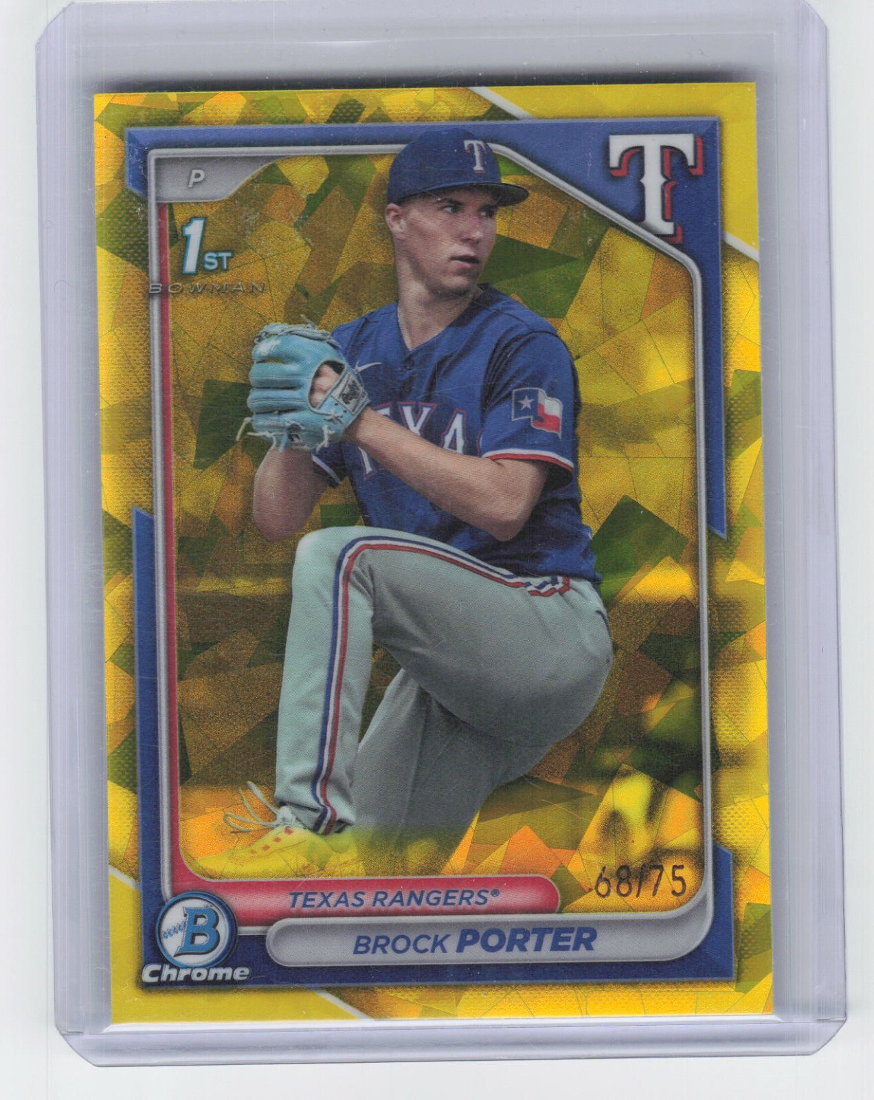 2024 Bowman Chrome Brock Porter BCP-36 1st Yellow Sapphire Refractor /75