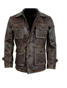 Men-039-s-Stylish-Cafe-Racer-Biker-Real-Leather-Distressed-Brown-Leather-Jacket