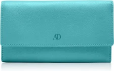 Access Denied Trifold Clutch RFID Wallets For Women - Large Capacity Teal 