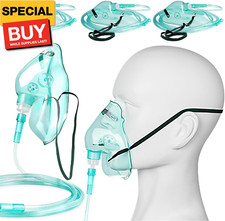 3 Pack Oxygen Mask for Adult Face with 7' Tube  Adjustable Elastic Strap- Size