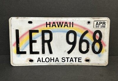 2019 Hawaii — LER 968 — License Plate ALOHA STATE | eBay