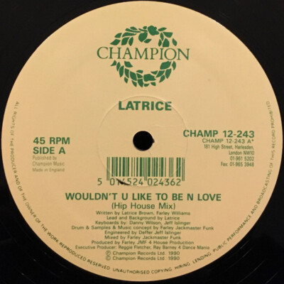 Latrice Brown - Wouldn't You Like To Be In Love (12'') (Very Good (VG)) - 1172261