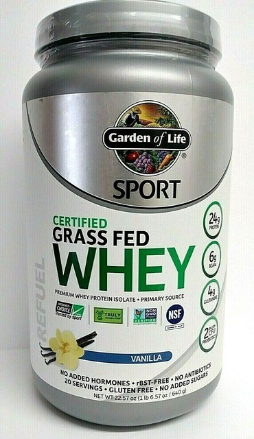 Garden of Life Sport Grass Fed Vanilla Whey Protein Isolate 1lb 7oz for