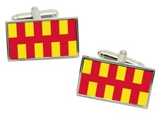 Northumberland (England) Flag Cufflinks in Chrome Gift Box