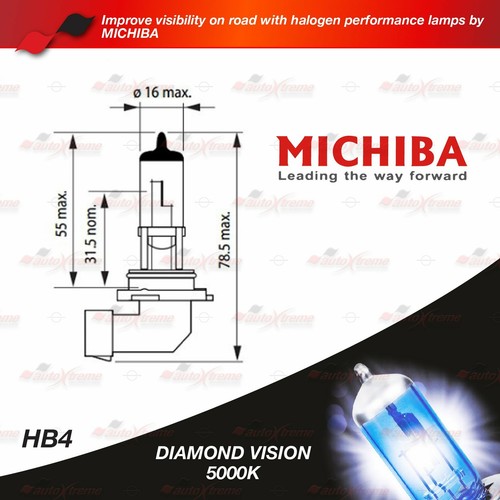 2x HB4 12V 9006 5000K WHITE MICHIBA Headlight Bulbs for FRONT FOG Lamps 55W P22d - Picture 6 of 10