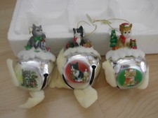 ***STOP HERE*** Ashton Drake Purrfect Holiday Sleigh Bells Ornament Set #1 NEW