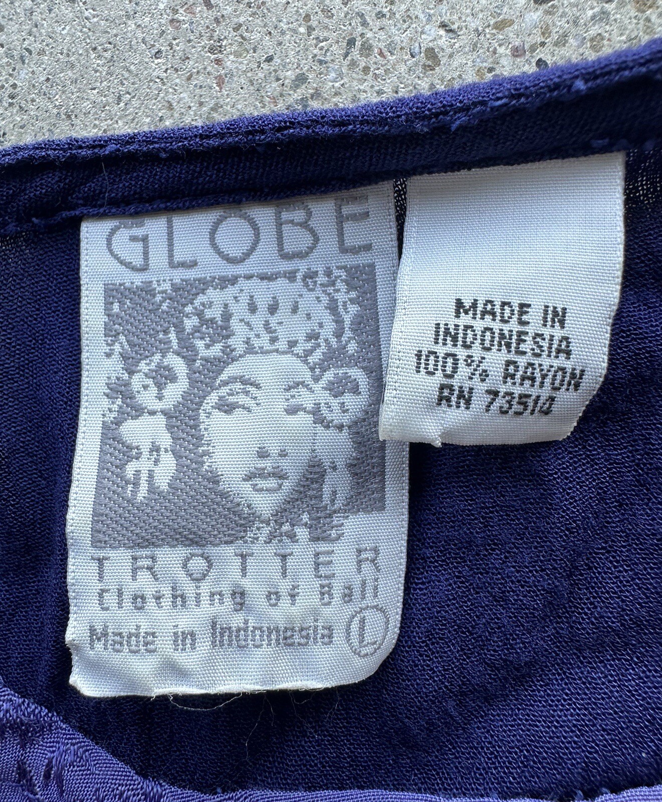Vintage Globe Trotter Clothing of Bali Rayon Navy Blu… Gem