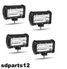 4 Fari 72W Lampada Da Lavoro Faretto Auto Fuoristrada IP67 24 Led Smd 6000k