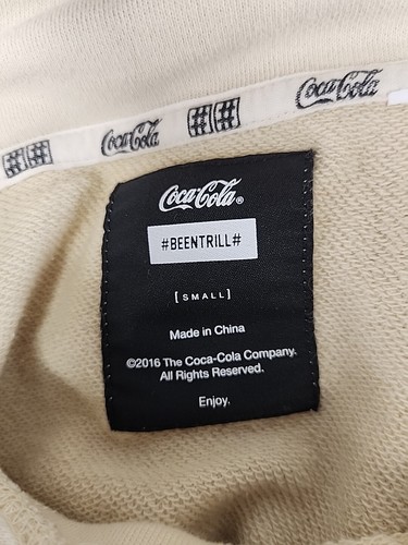 Coca-Cola Vintage 2016 #BEENTRILL# Men's Small Hoodie - Tan - Picture 8 of 13