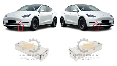 Neuf Pour Tesla Model Y 2020 Pare-chocs Renfort Avant ABS Déflecteur Paire - Photo 1/2