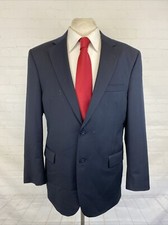 Jos A. Bank Men's Dark Navy Blue 100 Wool Blazer 41R 495 Two Button Vintage