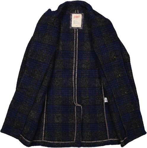NUOVO! Cappotto uomo Bob blu nero a quadretti, taglia 48 - Foto 6 di 7