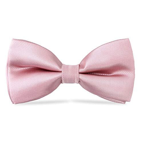 kids Boys Silk Bow Ties - Baby Pre Tied Solid Color Adjustable Bowtie Pink - Picture 1 of 7