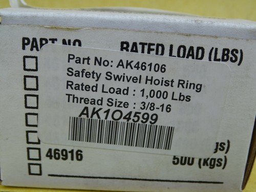 Actek I&I Sling Ring Swivel Hoist Ring 3/8-16 1000lb, AK46106 - Picture 7 of 9