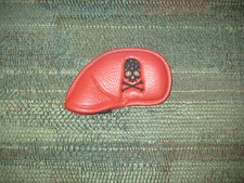 slightly used Golf 8 iron headcover skull and cross bones Red
