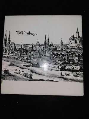 Nurnberg, Germany Trivet Tile, Royal Porzellan Bavaria, Western Germany Antique